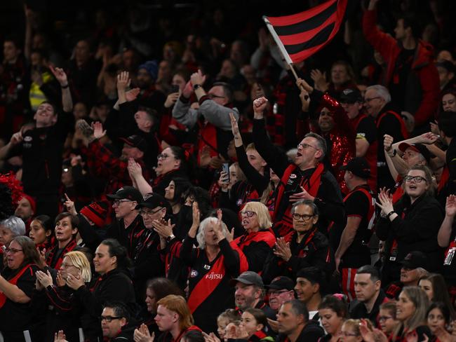 Bombers fans aren’t happy. Picture: Getty Images