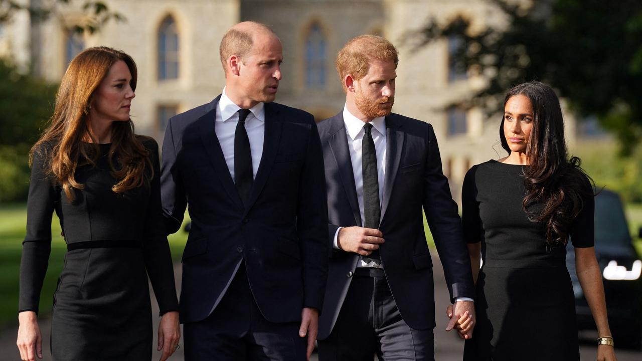 The royal foursome make the long walk in September last year. Picture: AFP