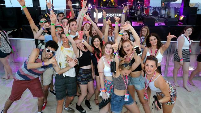 ‘Iconic’ Schoolies beach party. Picture: Glenn Hampson