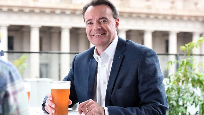 Opposition Leader Michael O'Brien in a rooftop bar opposite Victorian Parliament building, Melbourne Picture: Josie Hayden