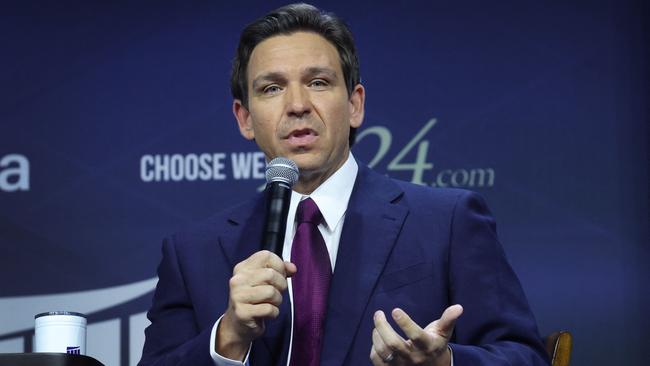 Insiders believe Florida Governor Ron DeSantis recruited too many staff early in the campaign as he sought to build momentum and cement his position as the leading challenger. Picture: AFP