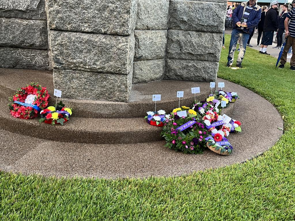 Wreaths laid at Maryborough cenotaph.