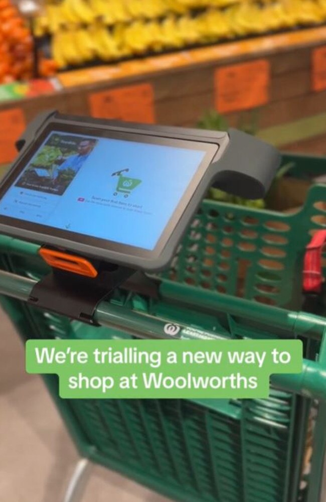 Woolworths is trialling a new version of Scan &amp; Go. Picture: TikTok