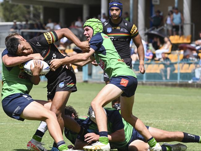 CANBERRA, AUSTRALIA, NewsWire Photos. MARCH 9, 2024: UNE Harold Matthews Cup - NSWRL Junior Reps Round Six Canberra Raiders vs Penrith Panthers at Raiders Belconnen in Canberra. Picture: NCA NewsWire / Martin Ollman