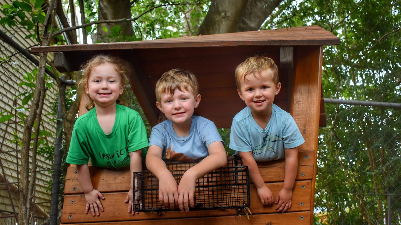 Future leaders playing at Milford Street Kindy on Thursday, October 22, which backs onto Ipswich Queens Park. Picture: Peta McEachern