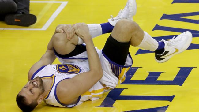 Andrew Bogut pulled up hurt during the NBA Finals series three weeks ago.