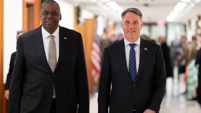 Richard Marles with United States Secretary of Defence Lloyd Austin. Picture: DoD.