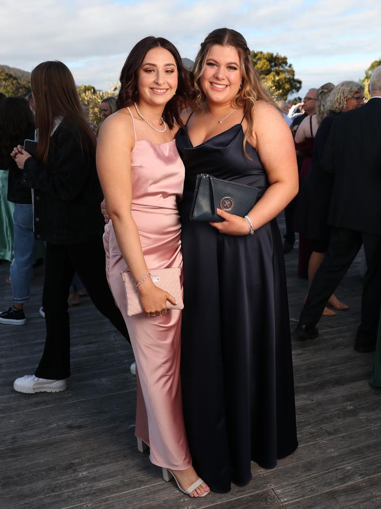 Ella Fennell and Caitlin McDonald. St Mary's College leavers dinner at Glen Albyn Estate Taroona. Picture Nikki Davis-Jones