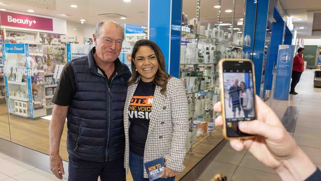 Philip Colebatch gets a picture with Jacina Price at Marden Shopping Centre. Picture: Kelly Barnes