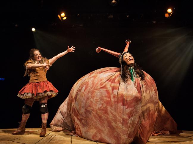 A scene from the naughty fun of Roald Dahl's Revolting Rhymes and Dirty Beasts by shake and stir theatre co.