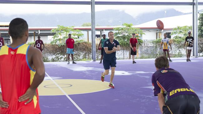 Training in the undercover area at AFL House. Picture: Russell Shakespeare