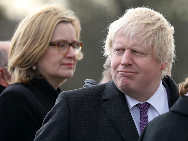 Boris Johnson with Amber Rudd, who has resigned in protest.