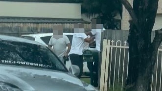 A still image from mobile phone footage of the brawl. Picture: TNV