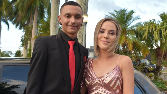 Darnell Pearson and Taylor Badger at the Mackay State High School formal at the MECC, on Wednesday November 18. Picture: Zizi Averill