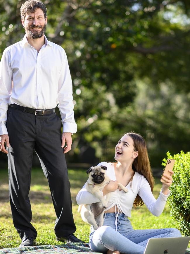 Professor Ciarrochi with his daughter Grace. Picture: Darren Leigh Roberts