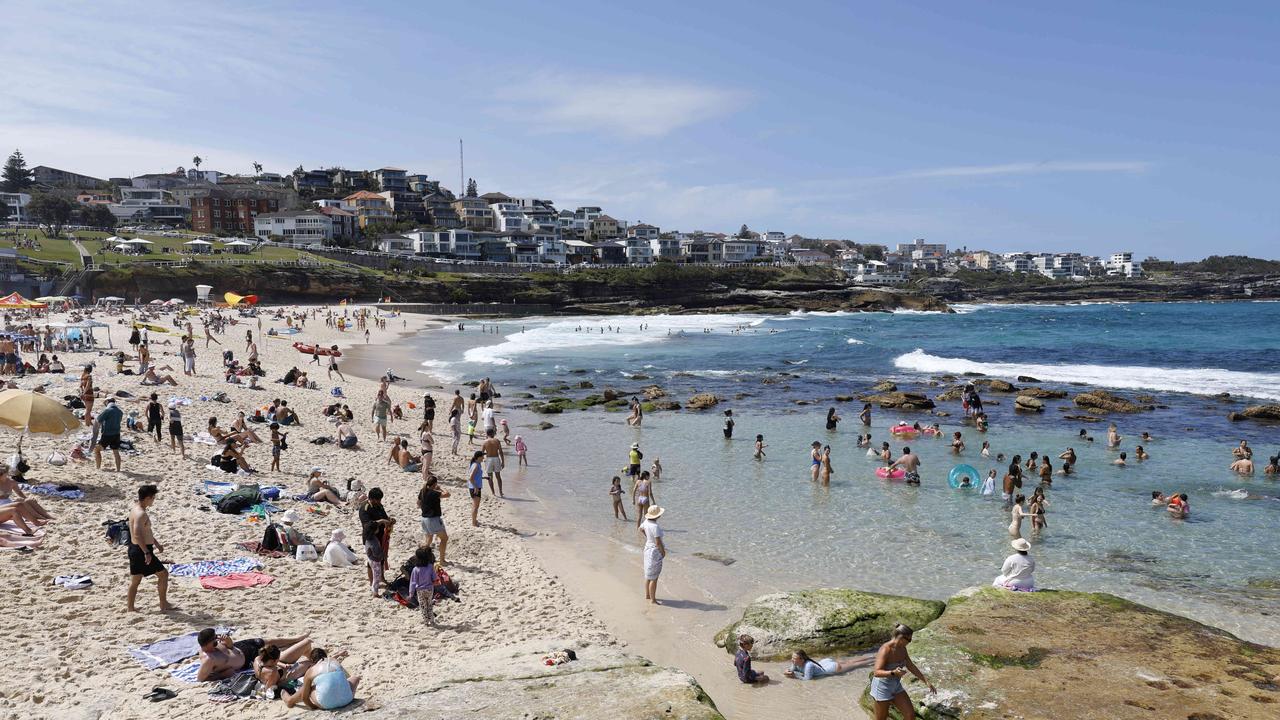 Beaches were packed on Sunday. Picture: NewsWire / Damian Shaw