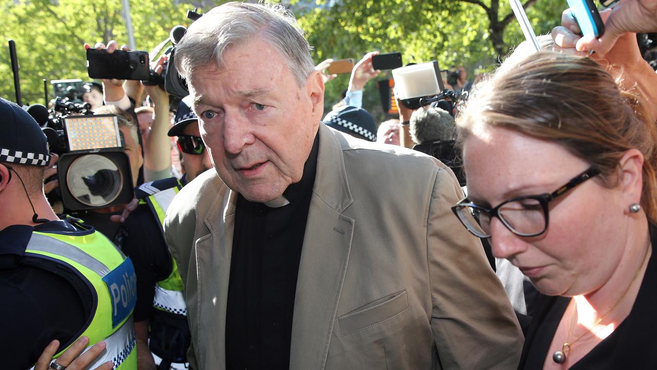 Cardinal George Pell makes his way to the court in Melbourne on February 27, 2019. Picture: Con Chronis/AFP