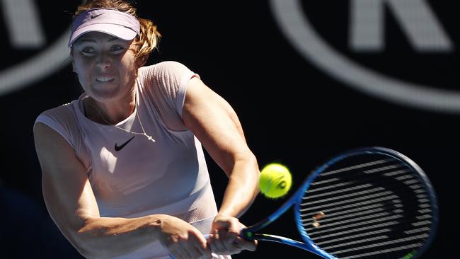 Maria Sharapova made her return to Melbourne Park. Picture: Michael Klein