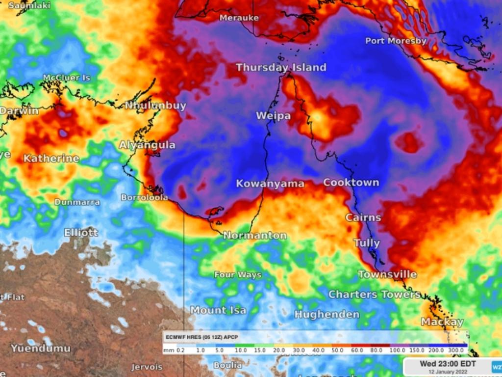 North Queensland is set to be lashed with heavy rain. Picture: Weatherzone via NCA NewsWire