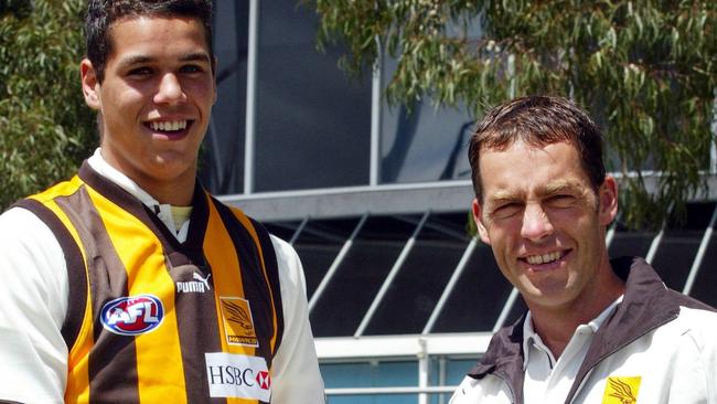 Alastair Clarkson with Lance Franklin, pick number 5 overall. AFL DRAFT 2004.