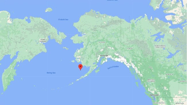 The last recorded location of the pico balloon was off the coast of Alaska on February 10. Picture: Supplied.