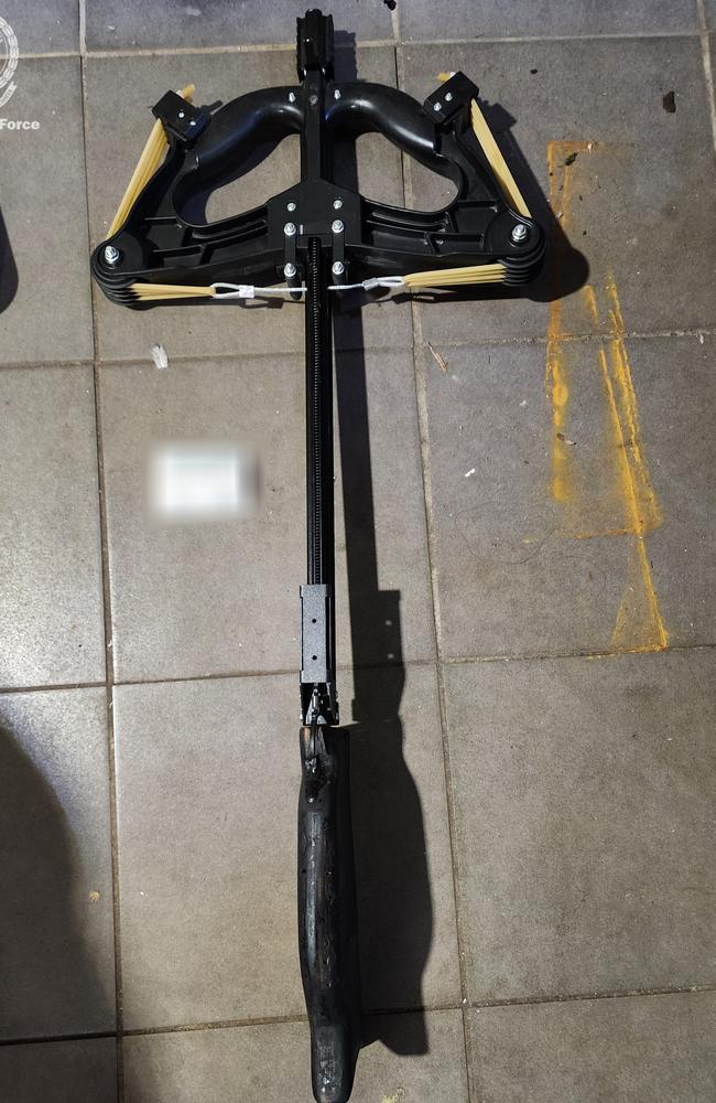 Police seized a crossbow at one of the properties. Picture: NSW Police