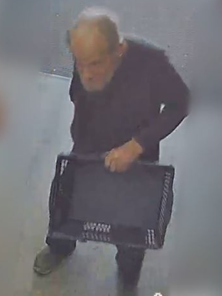 He was wearing dark clothing and collected a black shopping basket. Picture: Victoria Police