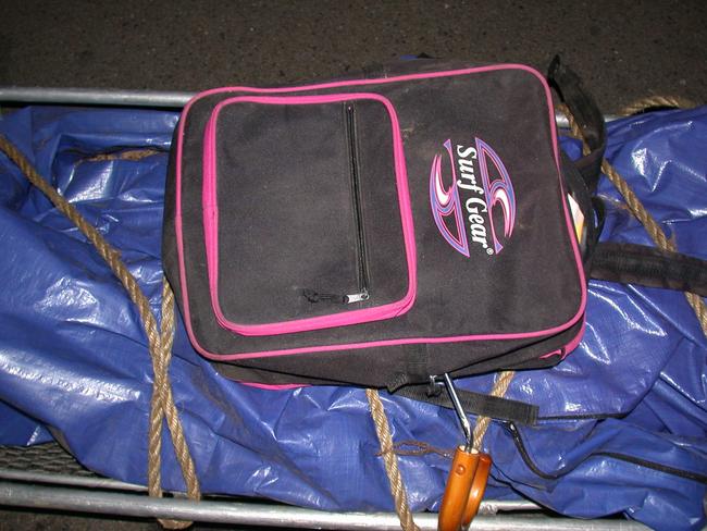 Backpack found with the unidentified man at Echo Point in 2004. Picture: Sam Ruttyn