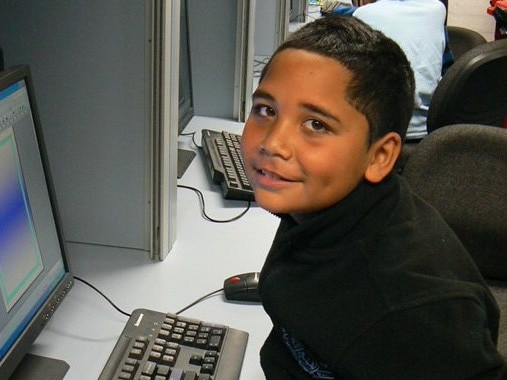 Panthers centre Izack Tago as a nine-year-old in a Panthers On The Prowl classroom in 2011. Picture: Contributed