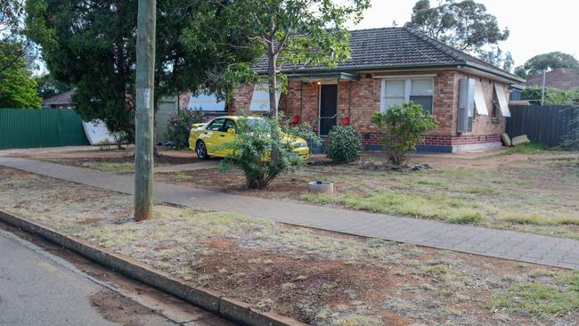 Scene in Peacock Rd, Elizabeth Downs where a man was found bashed on the footpath. Picture: Brenton Edwards