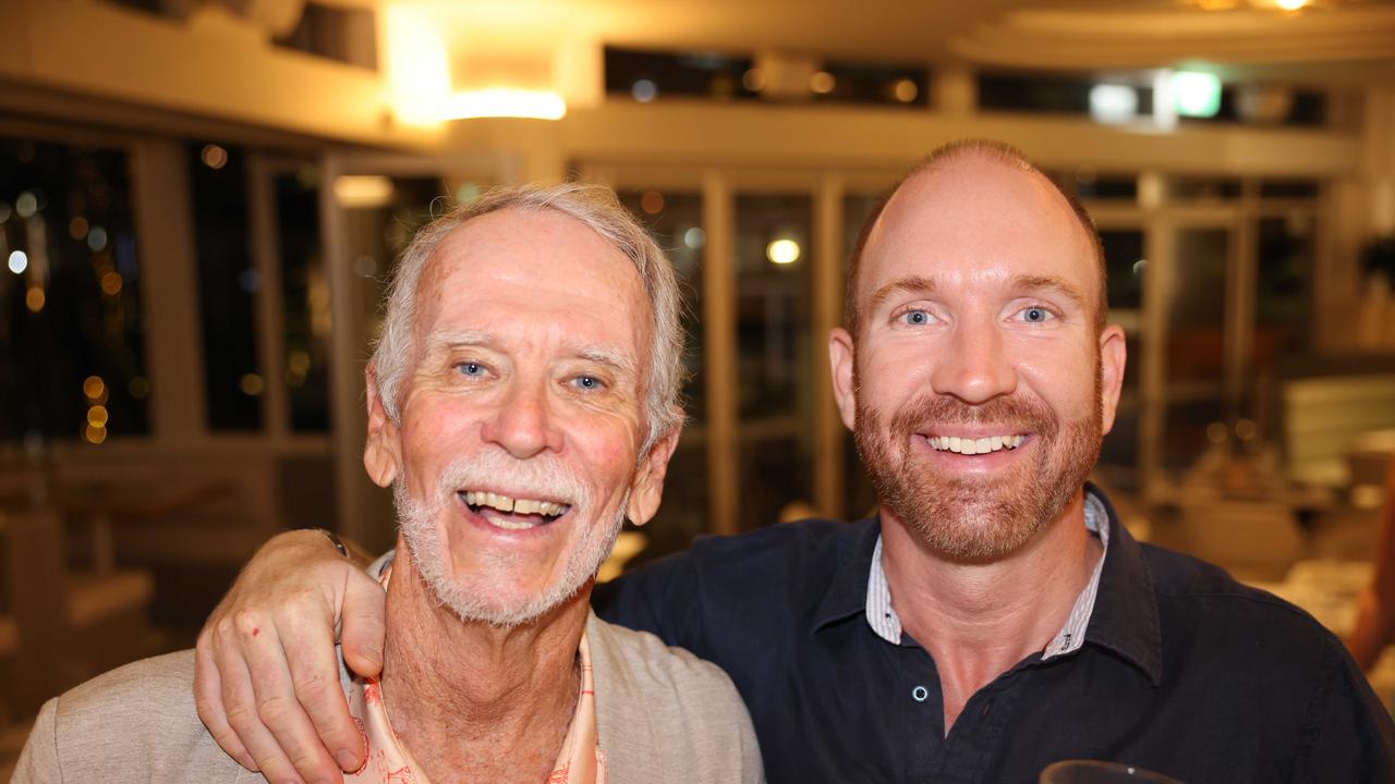 Trevor Rackley and Simon Sloan at the Radcliffe Lawyers 15th year milestone celebration at Blowfish Ocean Grill and Bar Broadbeach. Picture: Portia Large.