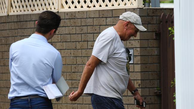 Neville Hackett outside his house after the arrest of his son Grant. Picture: David Clark