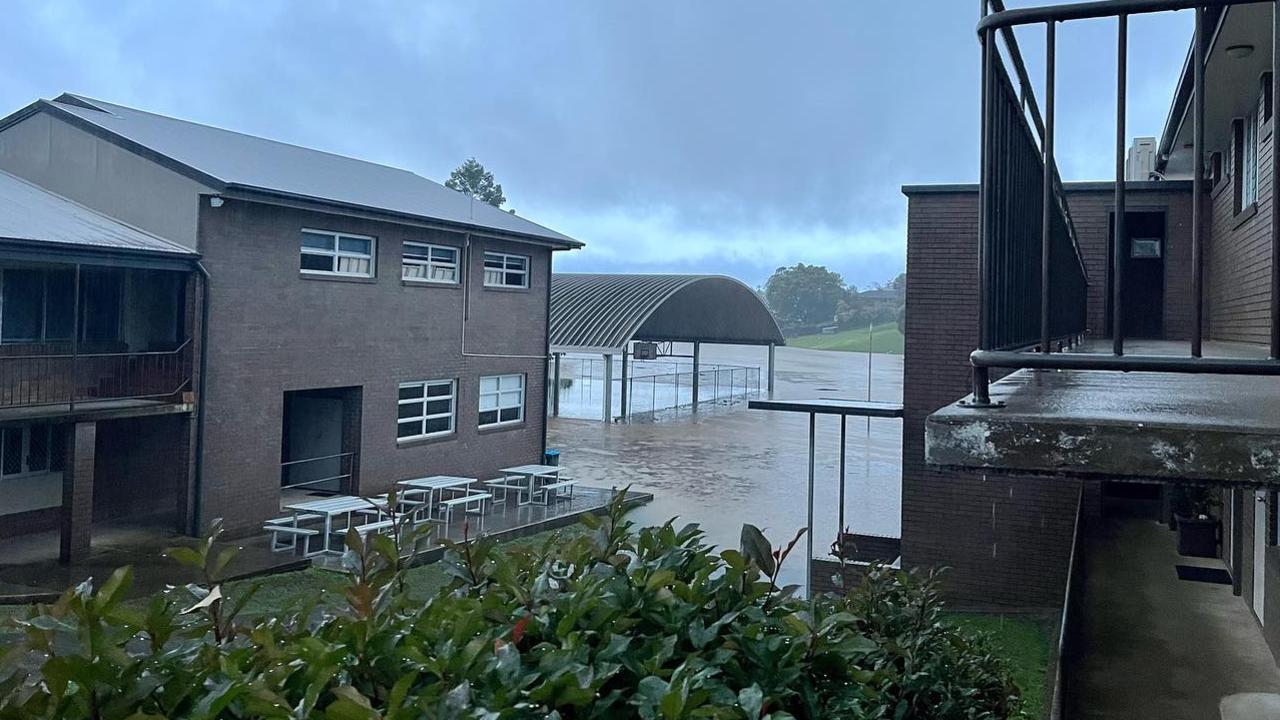 Parts of the school were underwater. Picture: Tweed Valley Adventist College