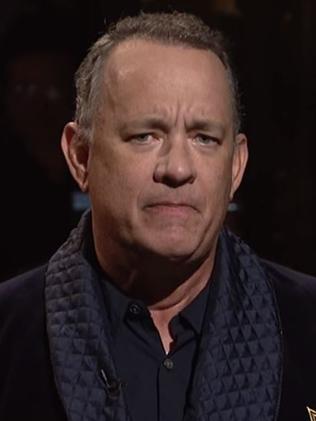 Tom Hanks will run as Dwayne Johnson’s VP. Picture: Saturday Night Live