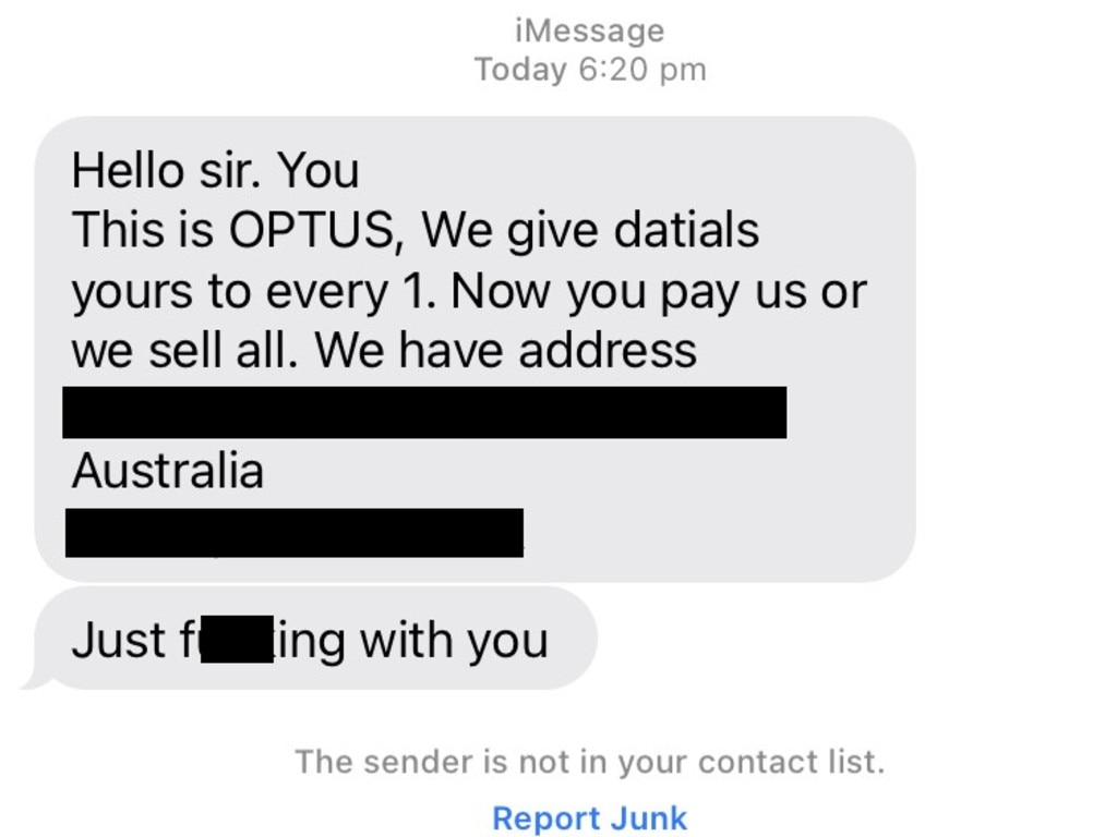 The customer received the message with his personal information.