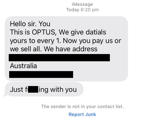 The customer received the message with his personal information.