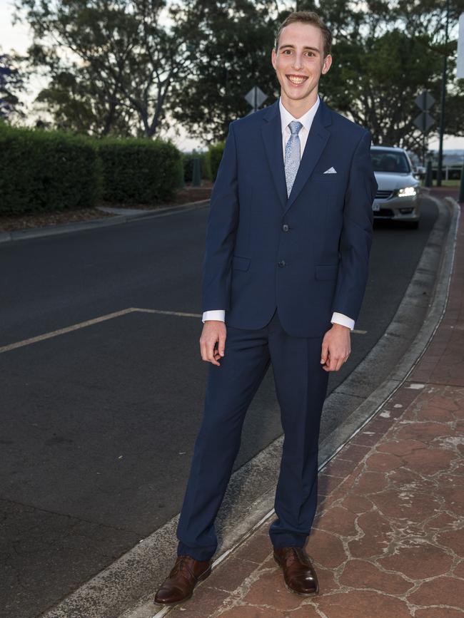 Hayden Jago at Centenary Heights State High School formal at Picnic Point, Friday, November 20, 2020. Picture: Kevin Farmer