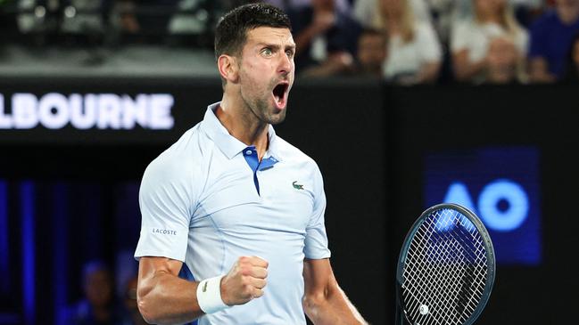 Serbia's Novak Djokovic is one of the many players at the Australian Open whose on-court performance has been analysed by a new AI-enhanced coaching app. Picture: Martin Keep/AFP