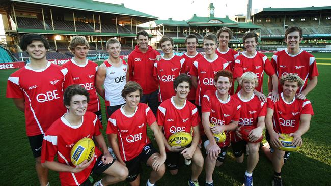 Michael Dickson with his fellow Swans Academy players.