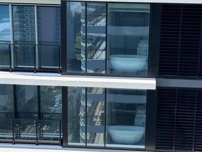 Residents of the Pearl tower in Main Beach can be seen from neighbour towers in their bathrooms. Picture: Supplied