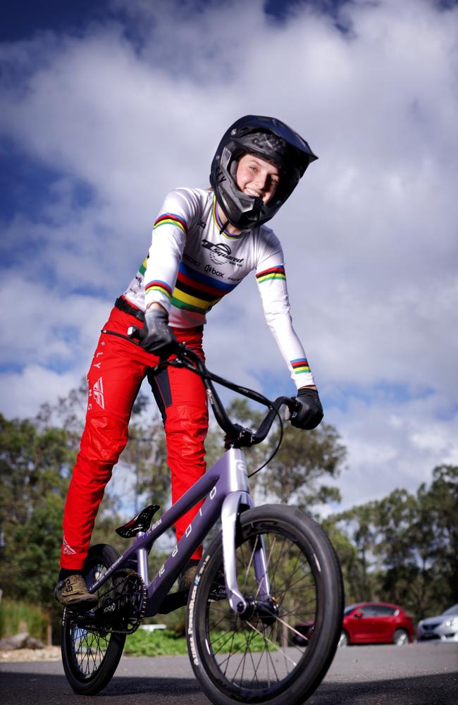 Teya Rufus BMX racing, near the Anna Meares Velodrome, Sleeman Sports Complex, on Thursday 5th December 2024 - Photo Steve Pohlner