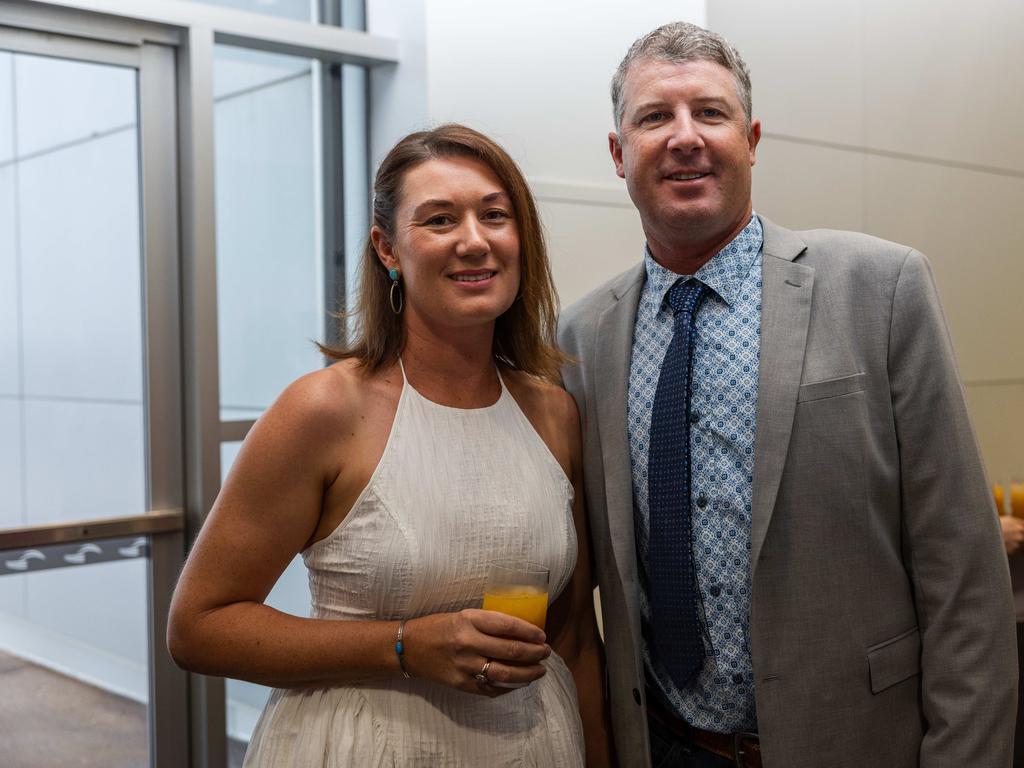 Kira Wilde and Josh Castle at the 2025 NTCA and AACo Gala Dinner at the Darwin Convention Centre. Picture: Pema Tamang Pakhrin