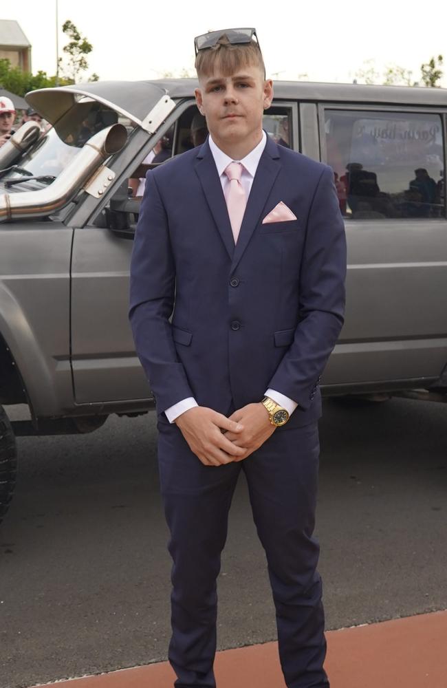 Carey Mattan arriving at the 2023 Kingaroy State High School formal.