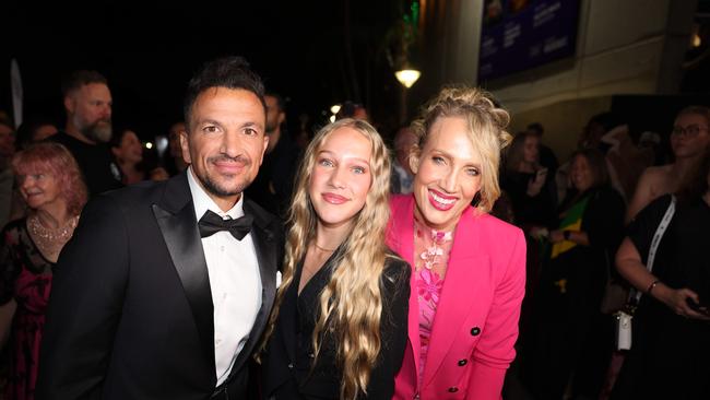 Peter Andre, Millie Valentine and Emily Jade OKeeffe at the JAFAICAN premiere with Peter Andre at Gold Coast Film Festival at HOTA. Picture, Portia Large.