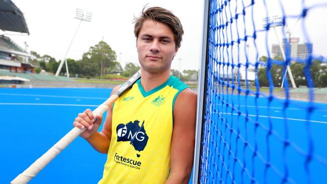 Kookaburra Tim Brand has been nominated for the FIH Rising Star award. Pictures: Angelo Velardo