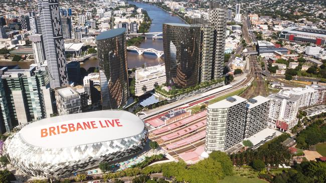 An artist’s impression of the Brisbane Live precinct.