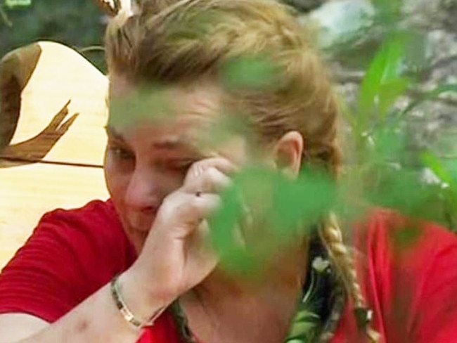 Ajay Rochester cries on I'm a Celebrity. Picture: Channel 10