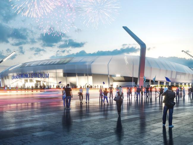 An artist’s impression of the planned Dandenong Stadium.