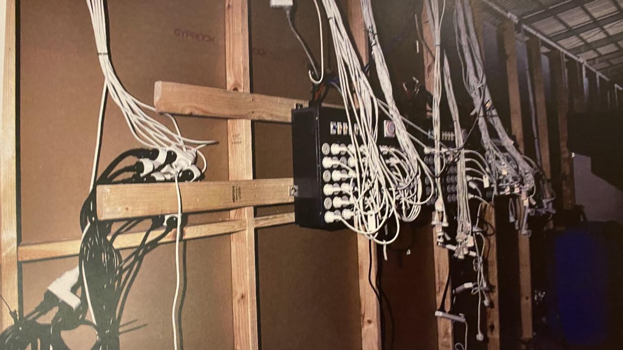 Power diversions at the Waterloo Corner grow operation. Picture: Courts