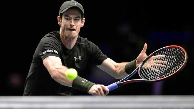 World No. 1 Andy Murray of Britain returns a shot on his way to defeating No. 2 ranked Novak Djokovic of Serbia 6-3, 6-4, in the final of the ATP World Tour Finals in London on Nov. 20, 2016. Picture: contributed